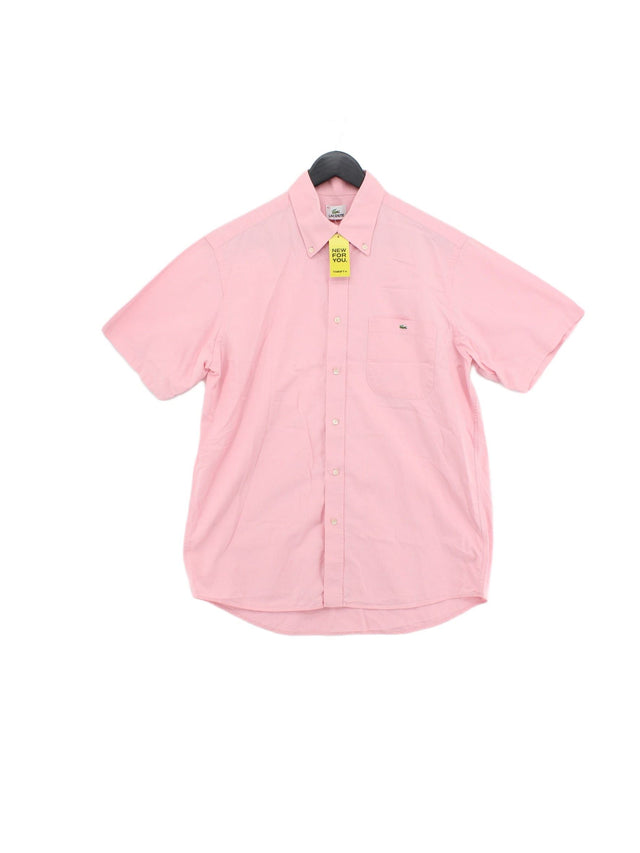 Lacoste Men's Shirt Chest: 42 in Pink 100% Cotton