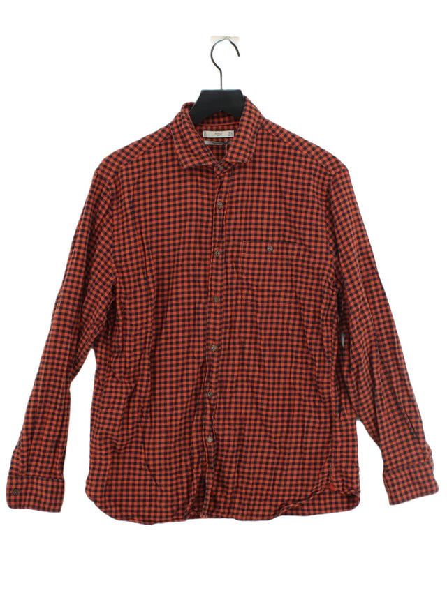 MNG Men's Shirt L Orange 100% Cotton