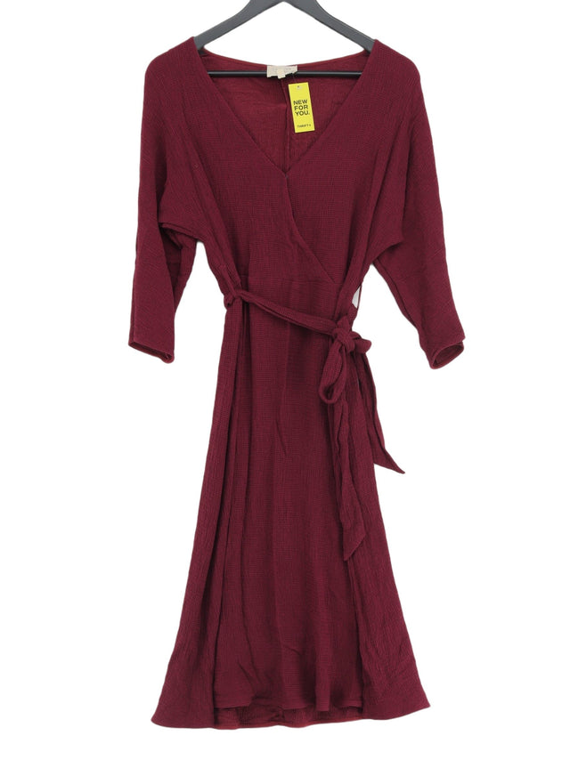 Sezane Women's Midi Dress UK 14 Red Other with Viscose
