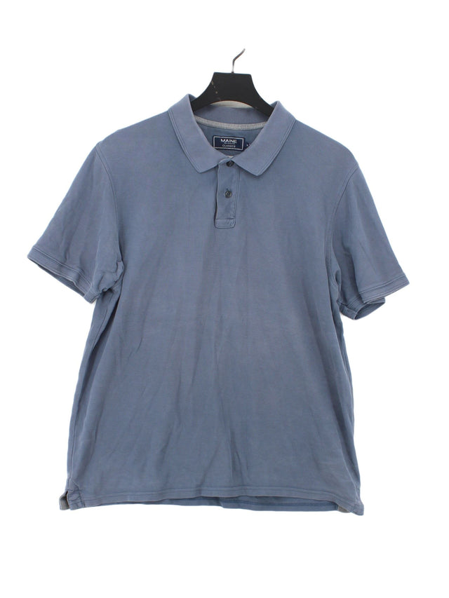 Maine Men's Polo M Blue 100% Cotton