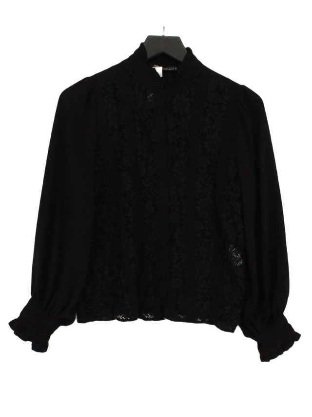 Zara Women's Blouse XS Black 100% Polyester