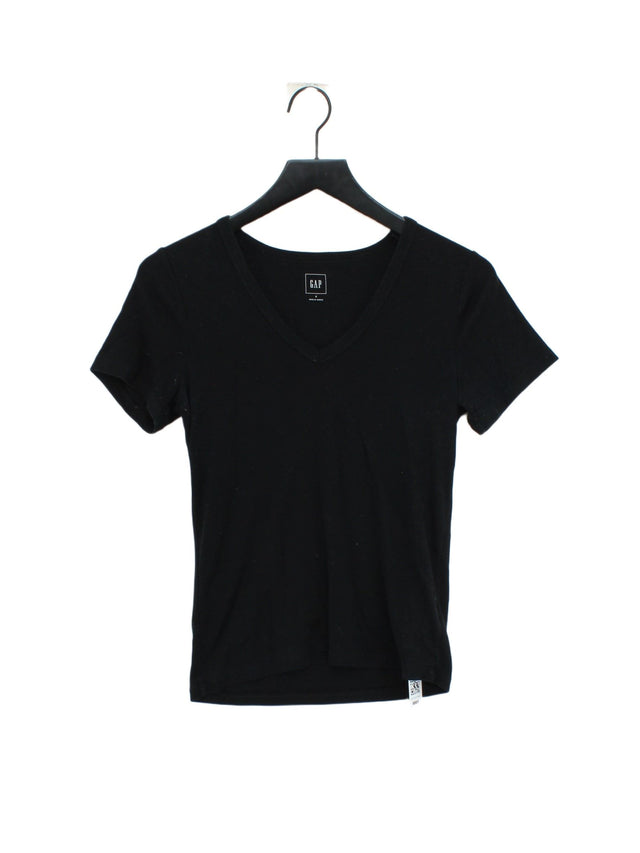 Gap Women's T-Shirt S Black Cotton with Elastane, Lyocell Modal, Spandex