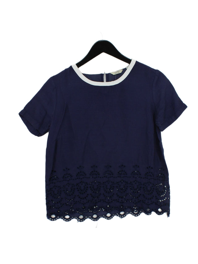 Jack Wills Women's Top UK 10 Blue Viscose with Cotton