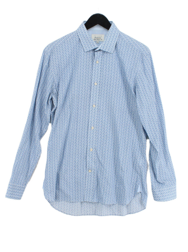 Ted Baker Men's Shirt Collar: 15.5 in Blue 100% Cotton