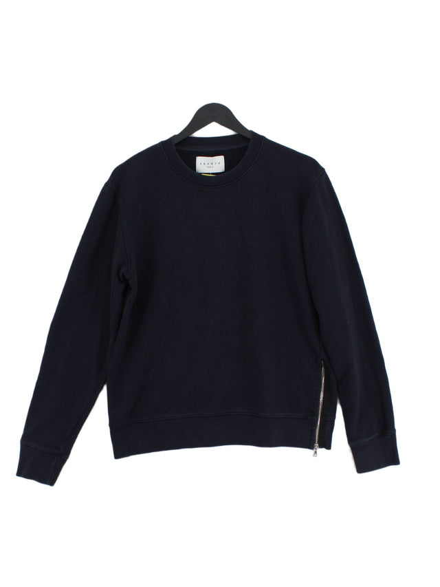 Sandro Men's Jumper S Blue Cotton with Polyester