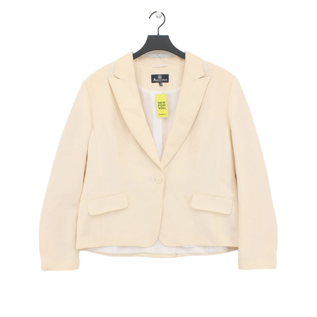 Aquascutum Women's Blazer UK 18 Cream 100% Wool