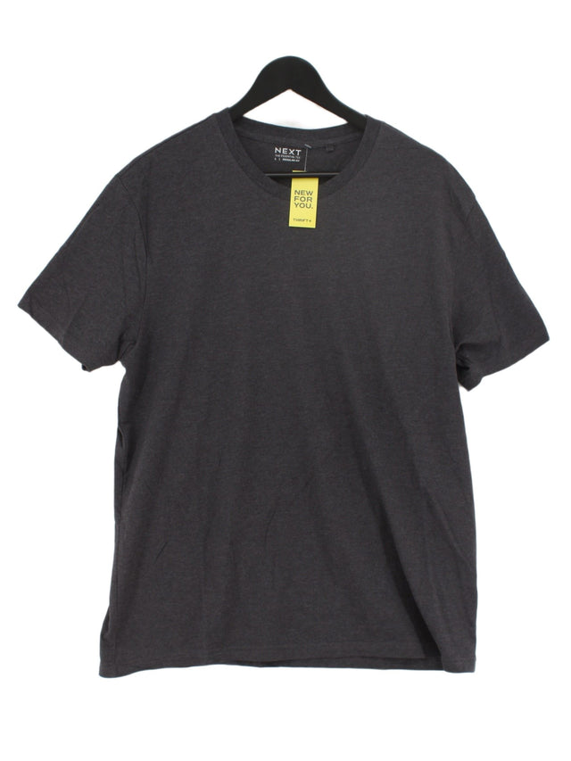 Next Men's T-Shirt L Grey Cotton with Polyester