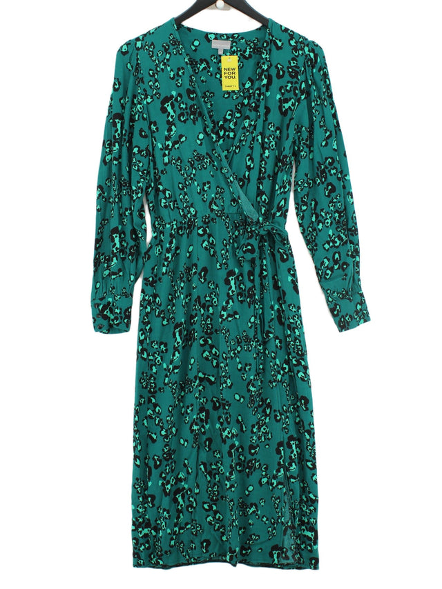 Oliver Bonas Women's Midi Dress UK 10 Green 100% Viscose