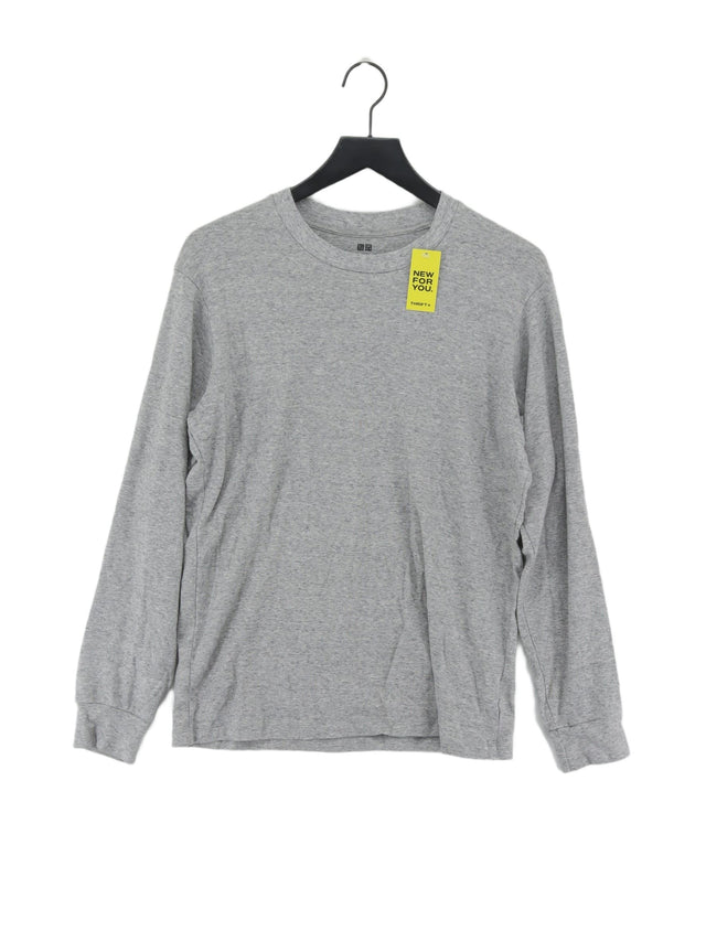 Uniqlo Women's T-Shirt M Grey 100% Cotton