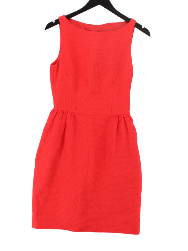 Coast Women's Midi Dress UK 10 Red Cotton with Other, Polyamide