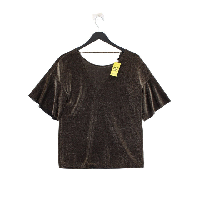 Warehouse Women's T-Shirt UK 10 Gold 100% Nylon