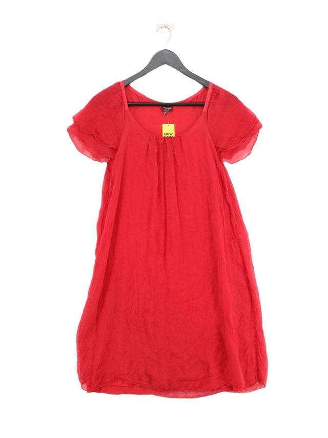 Phase Eight Women's Midi Dress S Red Silk with Elastane, Viscose