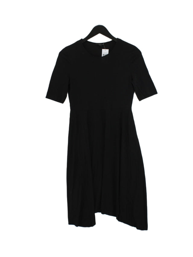 COS Women's Midi Dress XS Black Viscose with Elastane, Polyester