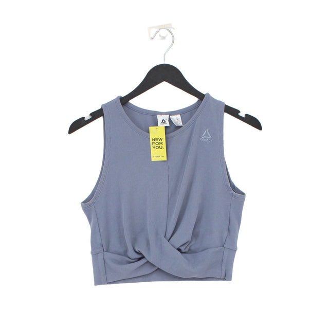 Reebok Women's T-Shirt UK 10 Grey Cotton with Polyester, Spandex