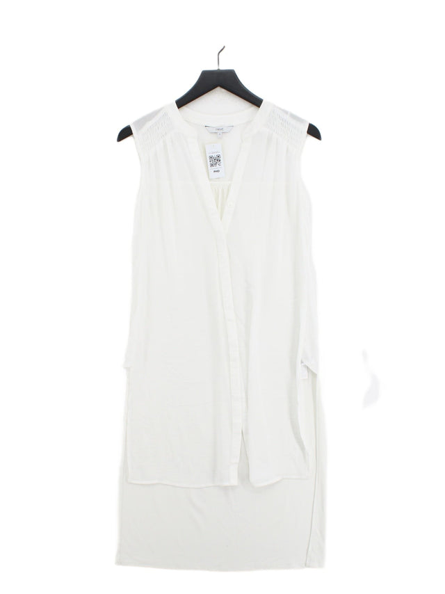 Next Women's Midi Dress UK 10 White Polyester with Viscose