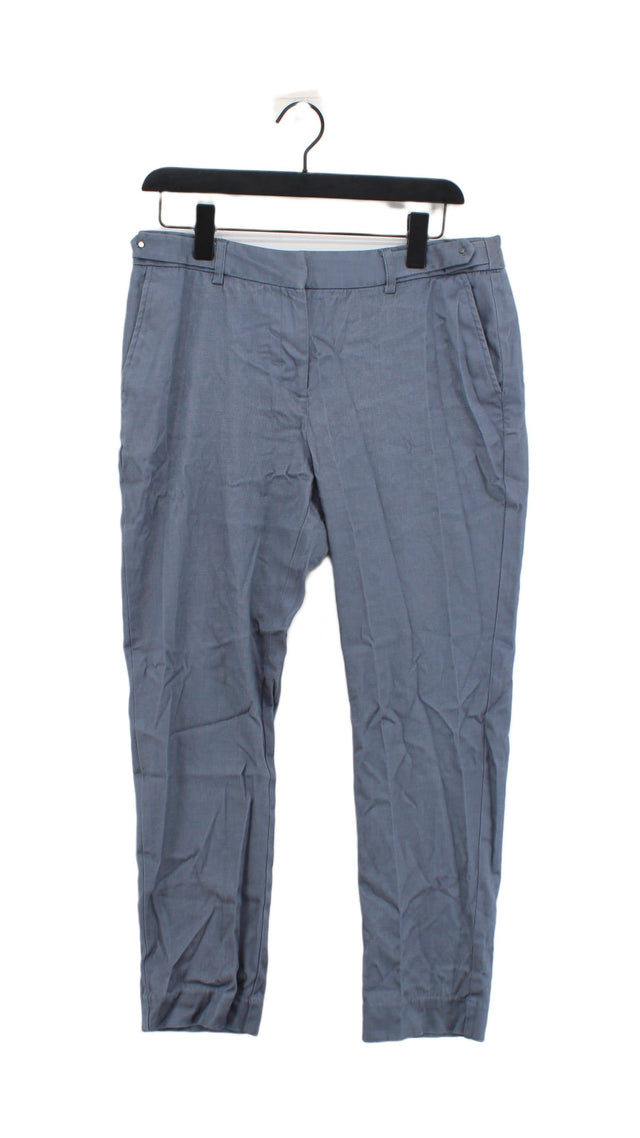 Next Women's Suit Trousers UK 12 Blue Viscose with Cotton, Elastane