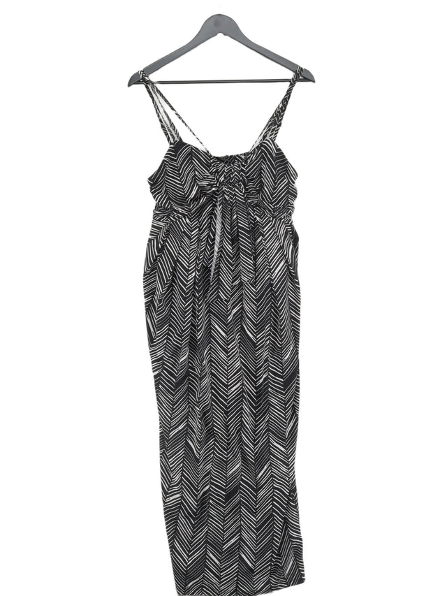 Next Women's Maxi Dress UK 14 Black Polyester with Elastane