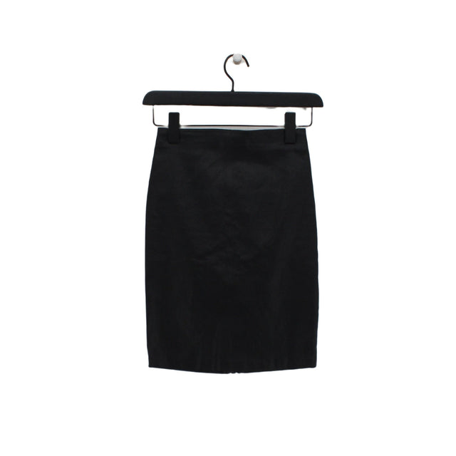 AllSaints Women's Midi Skirt UK 4 Black Cotton with Elastane, Polyester