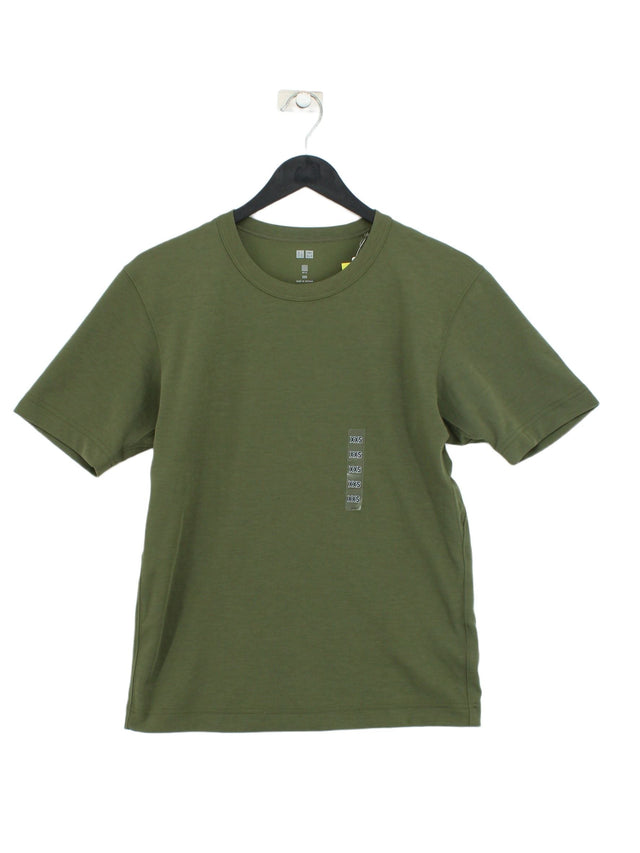 Uniqlo Men's T-Shirt XXS Green Polyester with Elastane