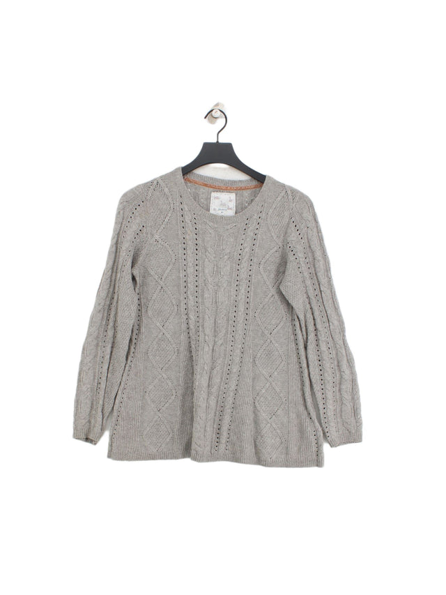 Mantaray Women's Jumper UK 10 Grey Acrylic with Cotton, Polyester