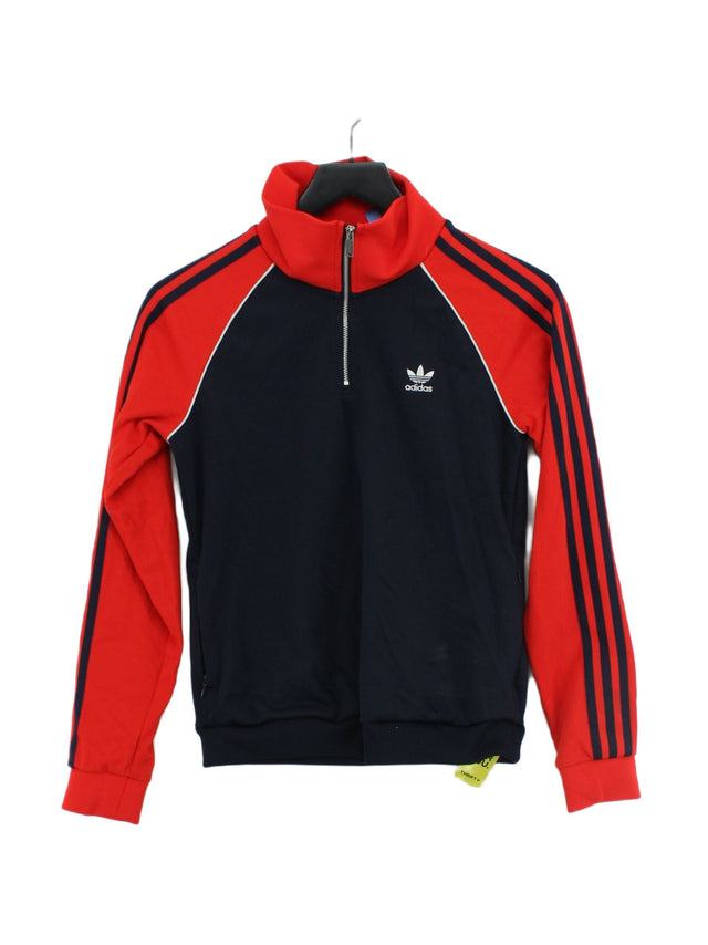 Adidas Women's Hoodie UK 8 Blue Cotton with Polyester