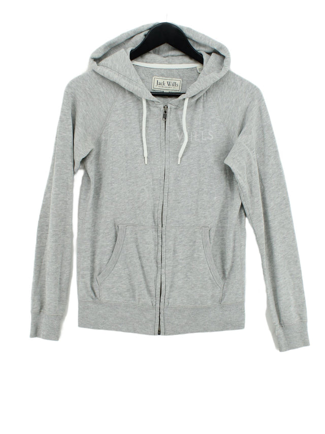 Jack Wills Women's Hoodie UK 6 Grey Cotton with Polyester