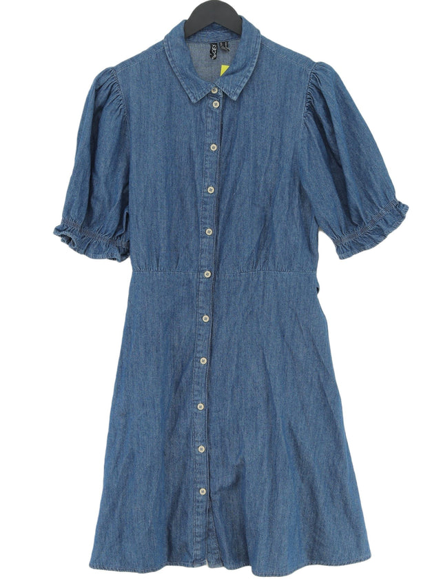 Pieces Women's Midi Dress M Blue 100% Cotton