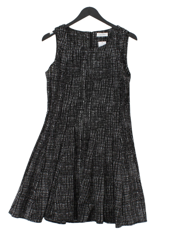 Calvin Klein Women's Midi Dress S Black Polyester with Rayon, Spandex
