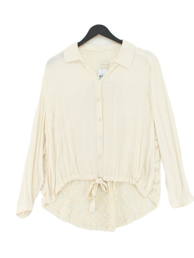 Chico's Women's Blouse UK 6 Cream Rayon with Viscose