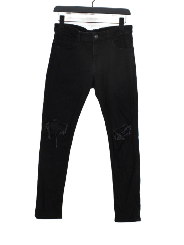 Heart & Dagger Men's Jeans W 30 in Black Cotton with Elastane