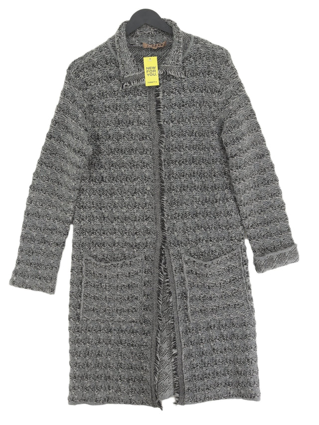 Jigsaw Women's Coat S Grey Acrylic with Wool