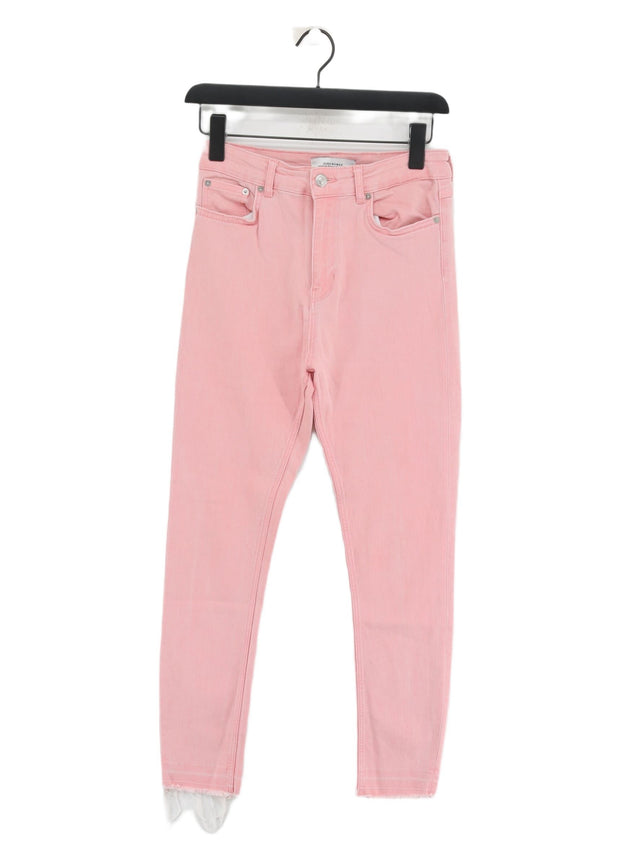 Zara Women's Jeans UK 10 Pink Cotton with Elastane, Lyocell Modal, Polyester