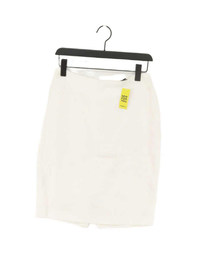 Mango Women's Midi Skirt UK 12 Cream Linen with Cotton, Other