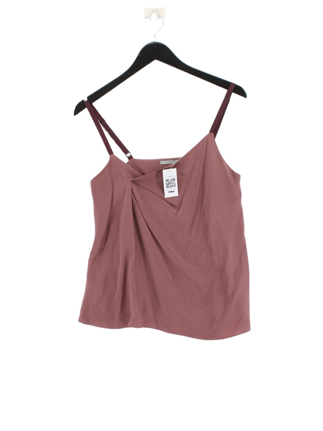 COS Women's T-Shirt UK 10 Pink 100% Silk