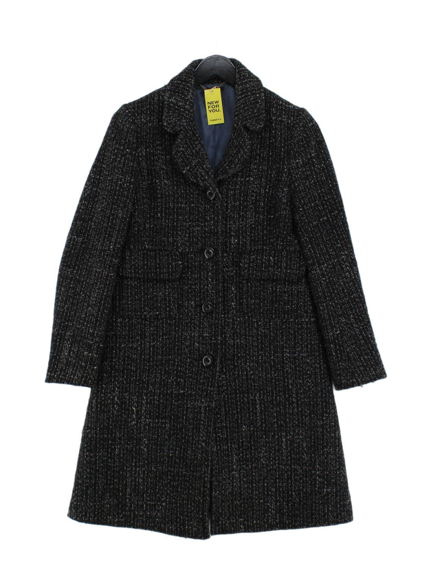 Hobbs Women's Coat UK 10 Black Wool with Acrylic, Nylon, Silk