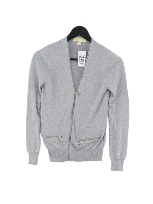Michael Kors Women's Cardigan XS Silver Cotton with Acrylic, Other, Polyester