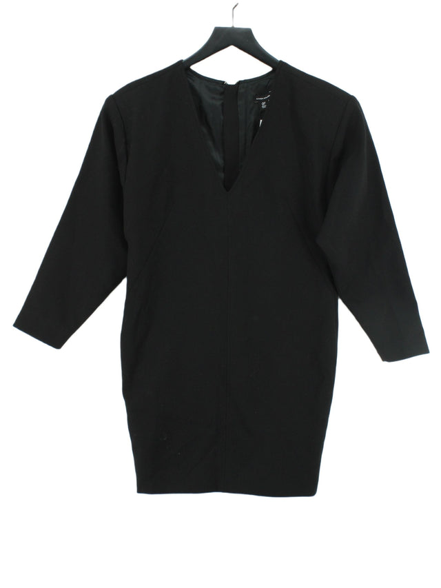 Karen Millen Women's Midi Dress UK 10 Black Polyester with Elastane, Viscose