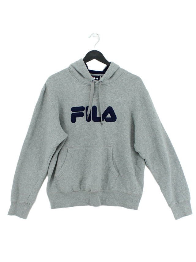 Fila Men's Hoodie M Grey Cotton with Polyester
