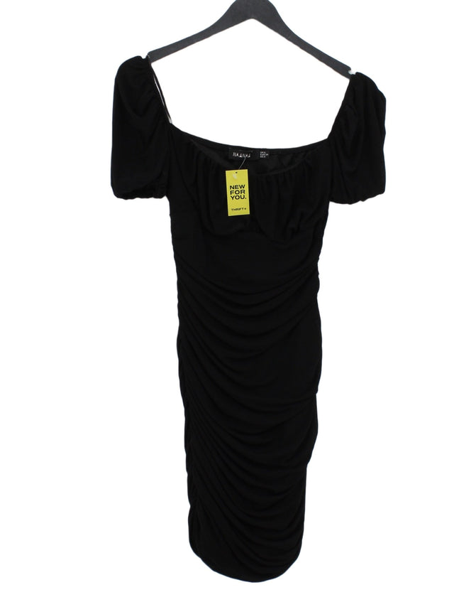 Naanaa Women's Midi Dress UK 6 Black Polyester with Elastane