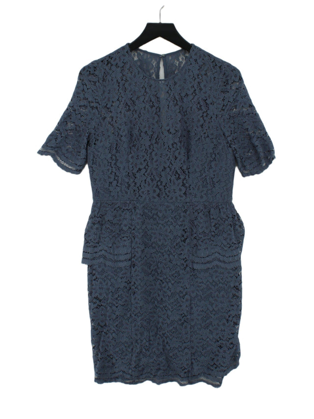Whistles Women's Midi Dress UK 14 Grey Viscose with Nylon, Polyester