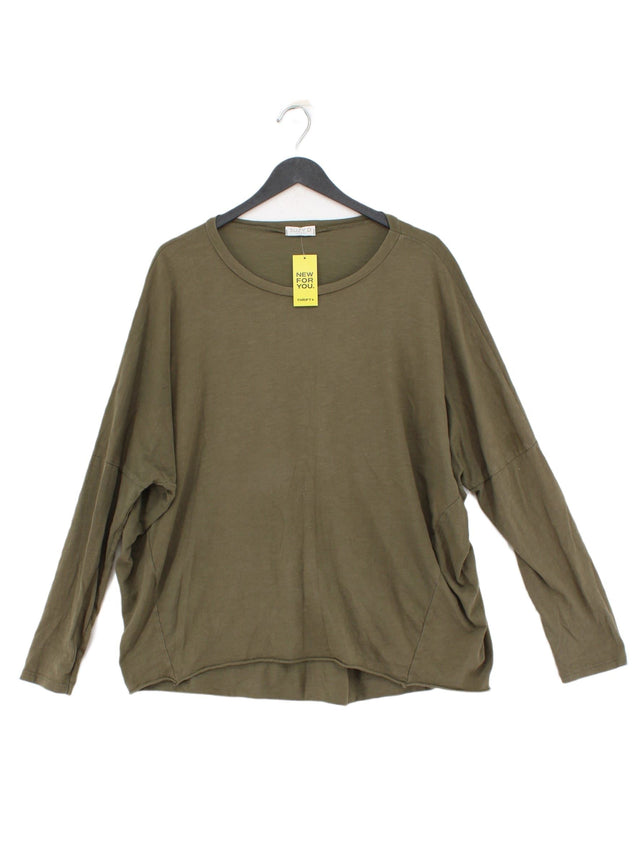 Suzy D Women's Top L Green 100% Cotton