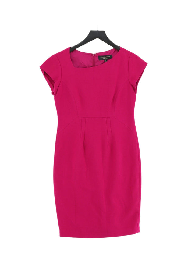 Paul Costelloe Women's Midi Dress UK 10 Pink Polyester with Elastane, Viscose
