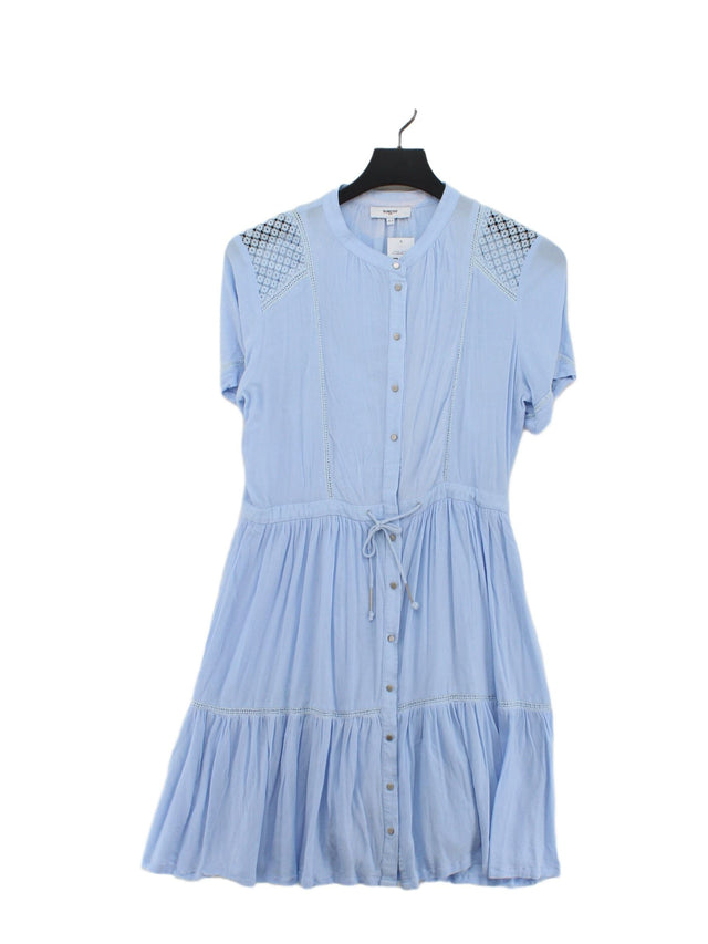 Suncoo Women's Midi Dress M Blue Viscose with Cotton, Polyester