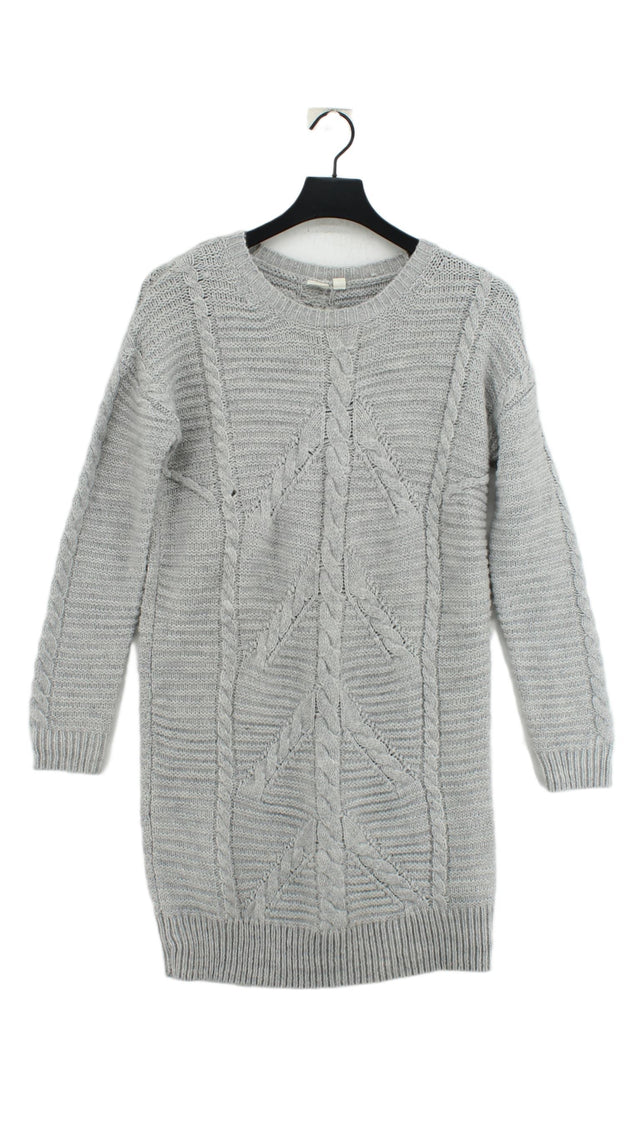 Gap Women's Midi Dress XS Grey Acrylic with Nylon, Other, Wool