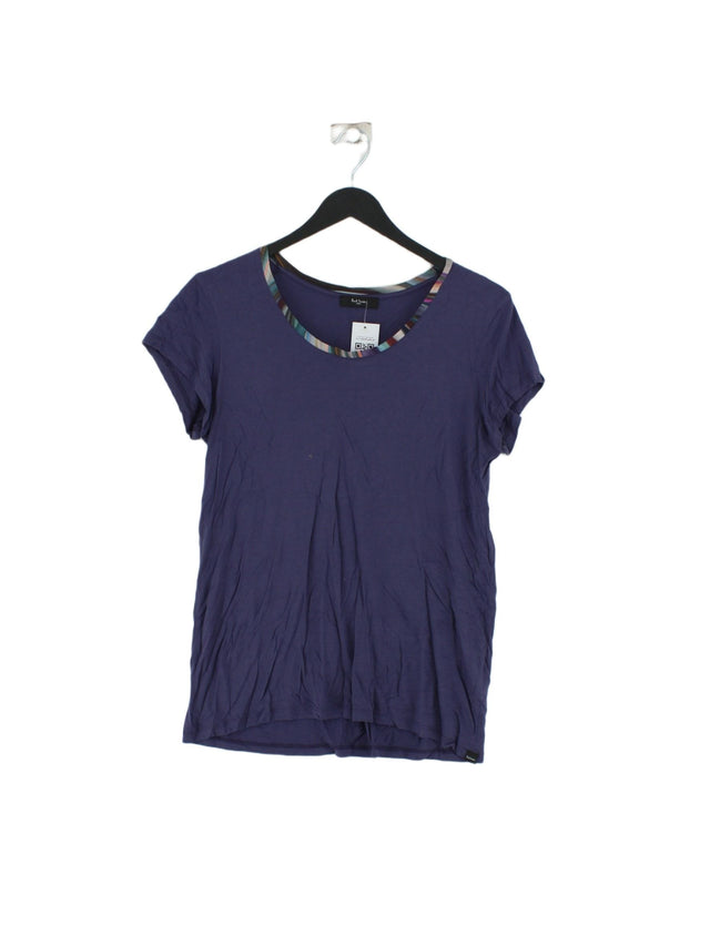 Paul Smith Women's T-Shirt M Purple Lyocell Modal with Cotton, Silk