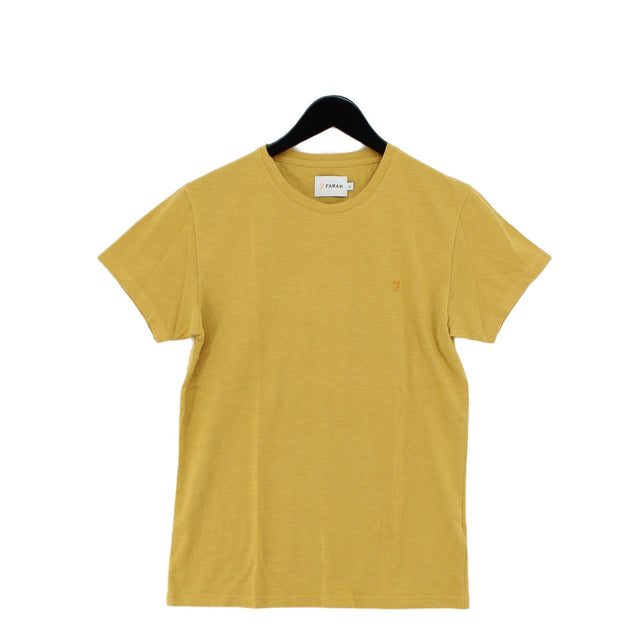 Farah Men's T-Shirt M Yellow Cotton with Polyester