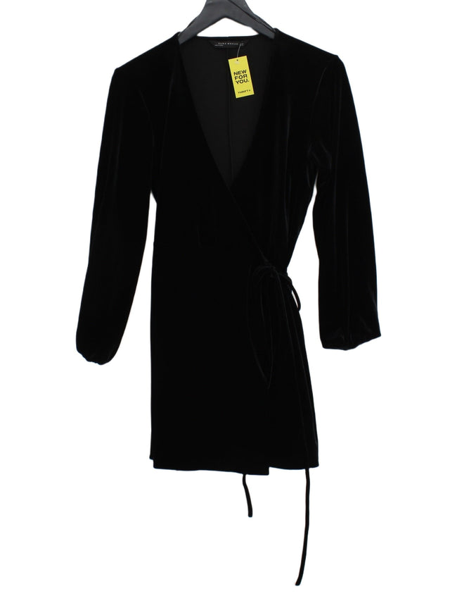 Zara Women's Midi Dress XS Black Polyester with Elastane