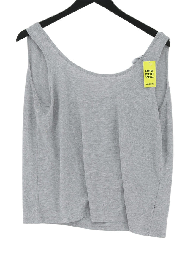 Noisy May Women's T-Shirt UK 12 Grey Polyester with Viscose