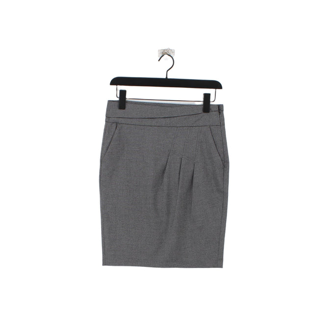 Stile Benetton Women's Midi Skirt UK 10 Grey Polyester with Elastane, Viscose