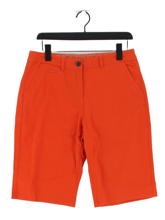 Maine Women's Shorts UK 12 Orange Cotton with Elastane